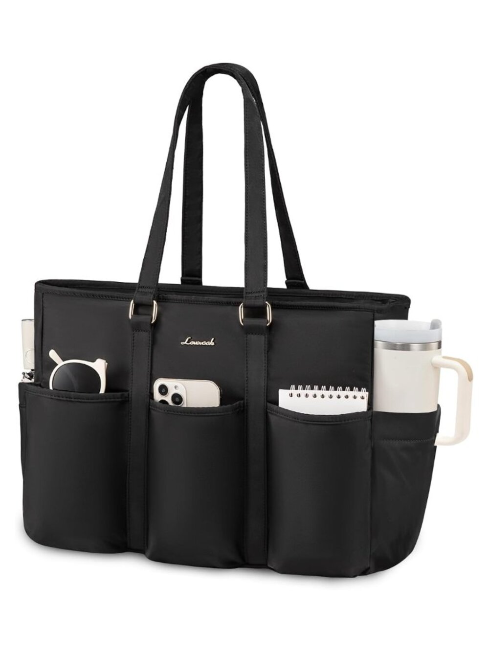 LOVEVOOK Laptop Tote Bag for Women Work Teacher Nurse Bag Large Cup Holder